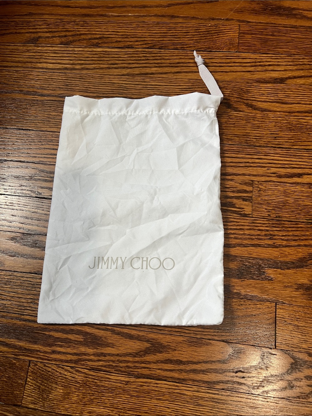 Jimmy Choo White Drawstring Logo Dust Pouch